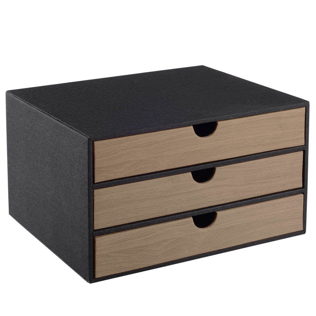 RHCSZ Fashion Multicolor Collocation Leather Desk Organizer File Cabinet Executive Office Supplies Desktop Filing A4 Contract Document Stackable Storage Box with 3 Drawers…