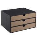 RHCSZ Fashion Multicolor Collocation Leather Desk Organizer File Cabinet Executive Office Supplies Desktop Filing A4 Contract Document Stackable Storage Box with 3 Drawers…