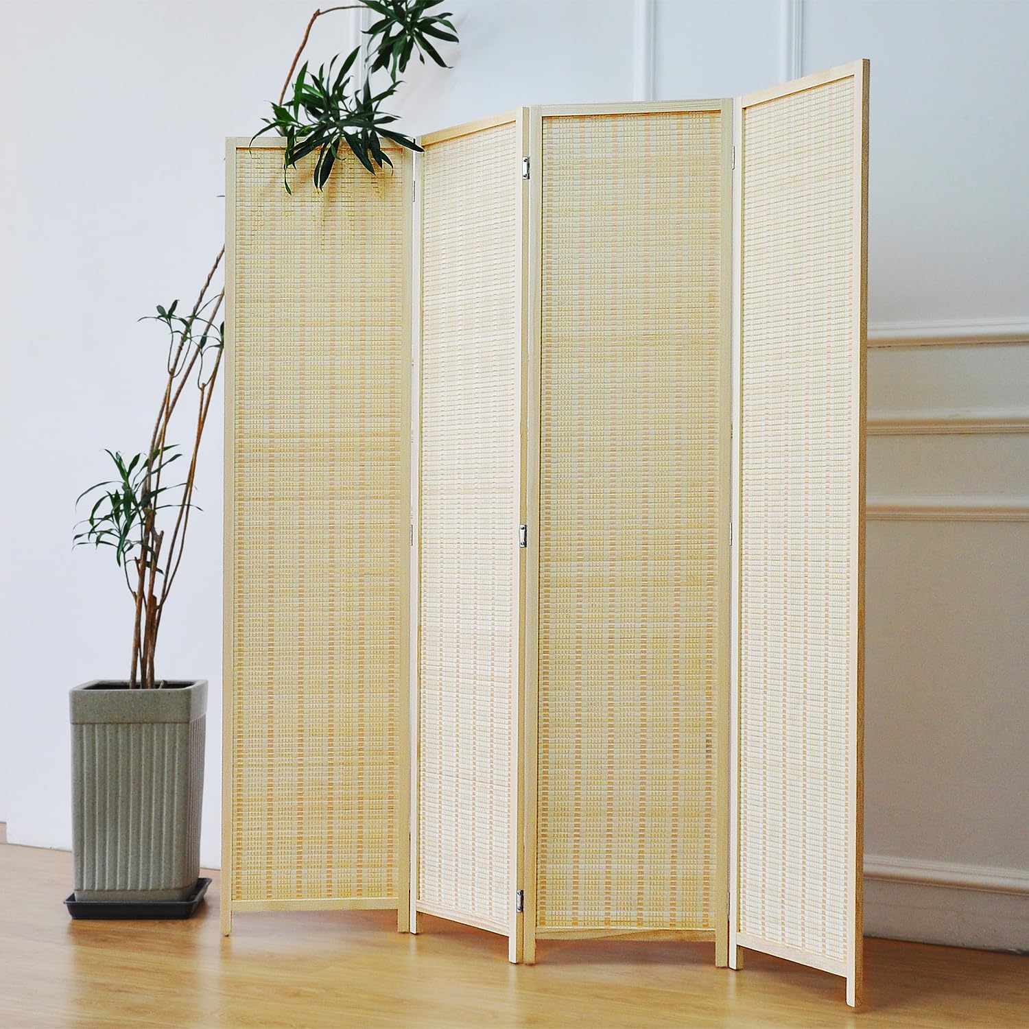 Furnnylane Bamboo Folding Room Divider & Privacy Screen