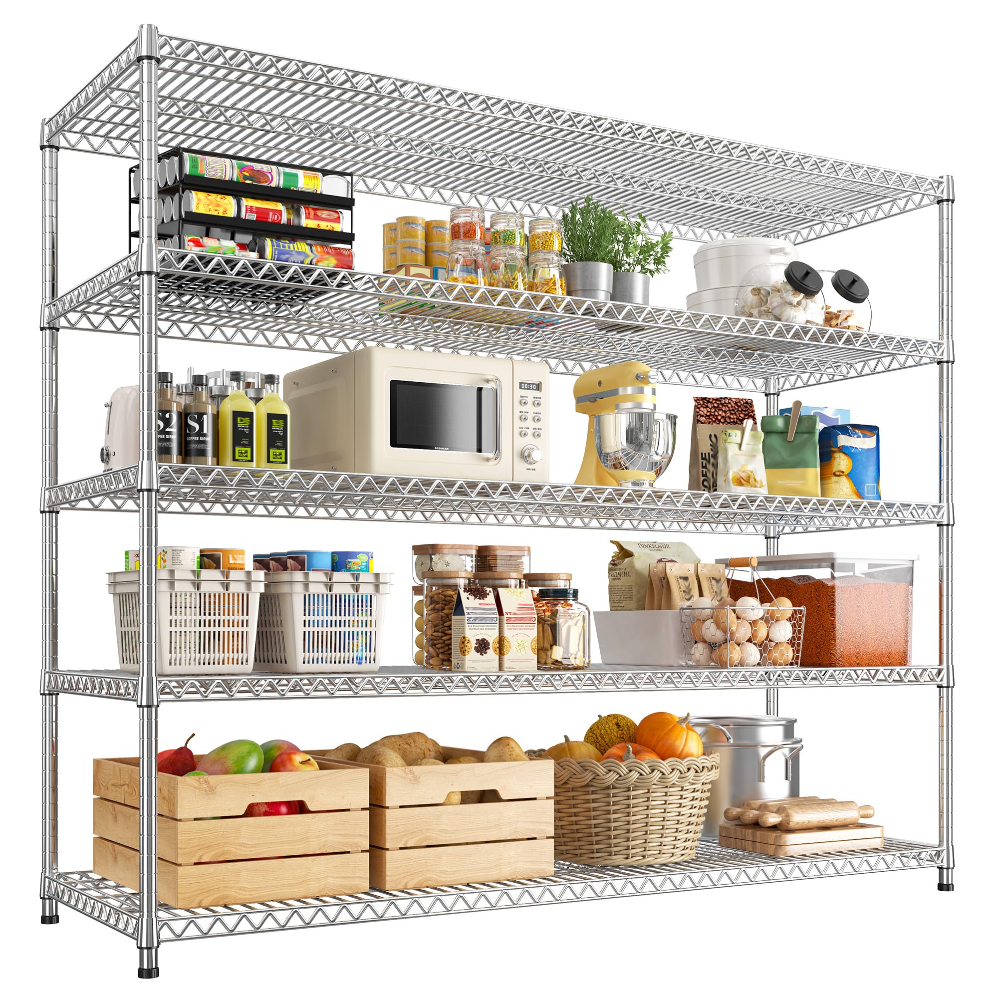REIBII 5-Tier Heavy-Duty Metal Storage Shelving Unit